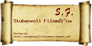 Stubenvoll Filoména névjegykártya